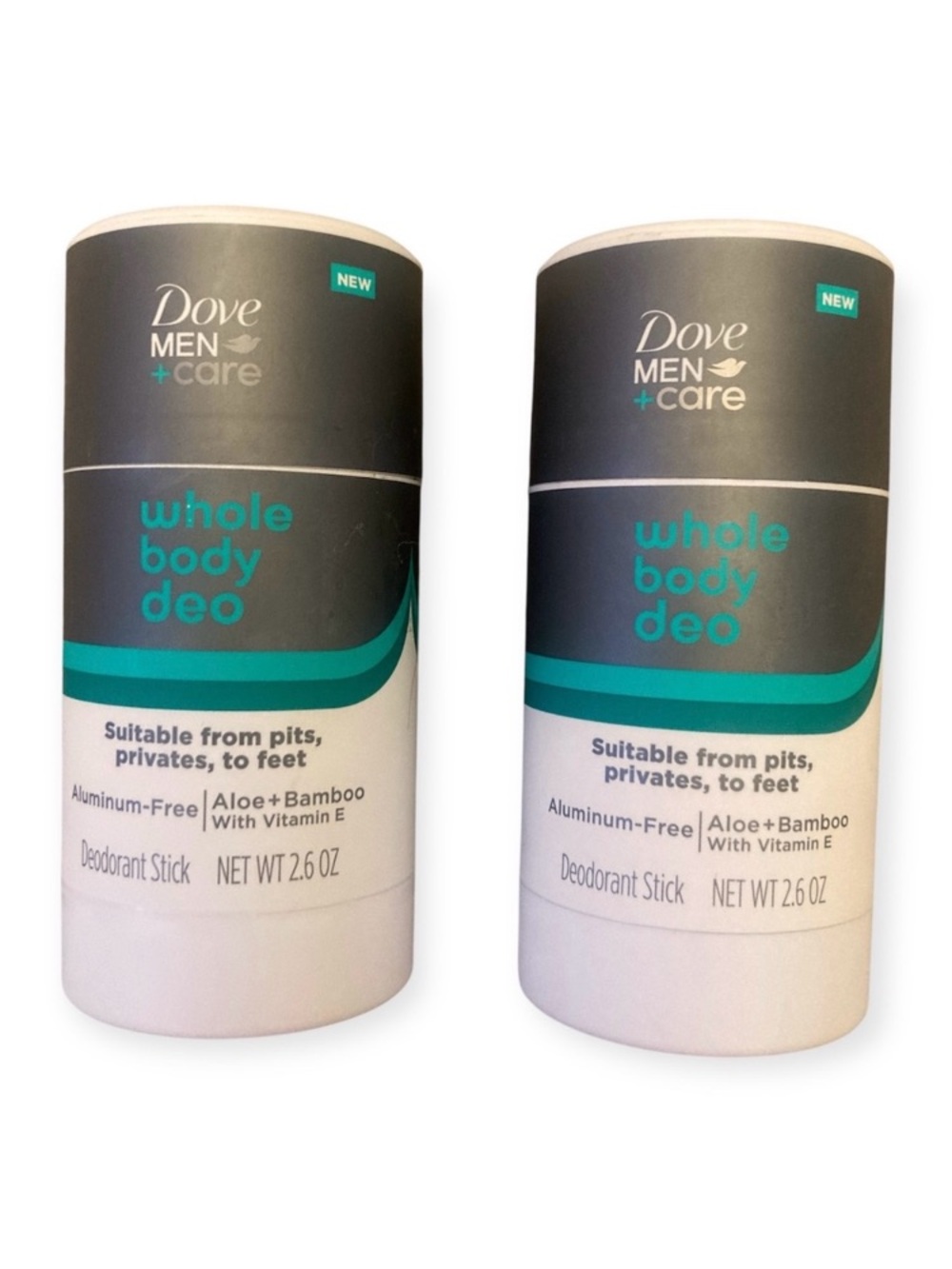 Lot 2 Dove Men Care Whole Body Deodorant Stick Aluminum free Aloe Bamboo 2.6 oz